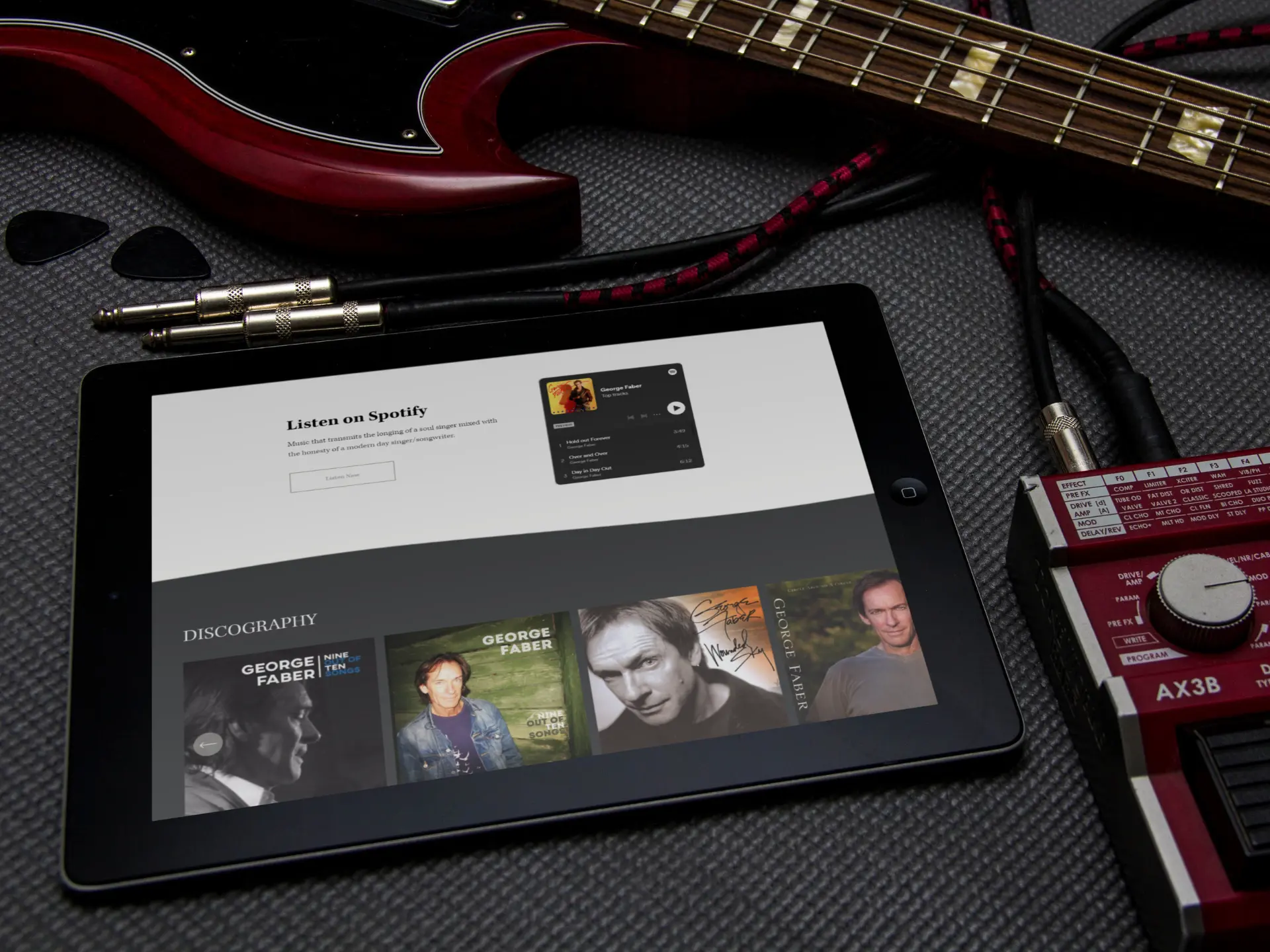 Song Savant music website on a tablet