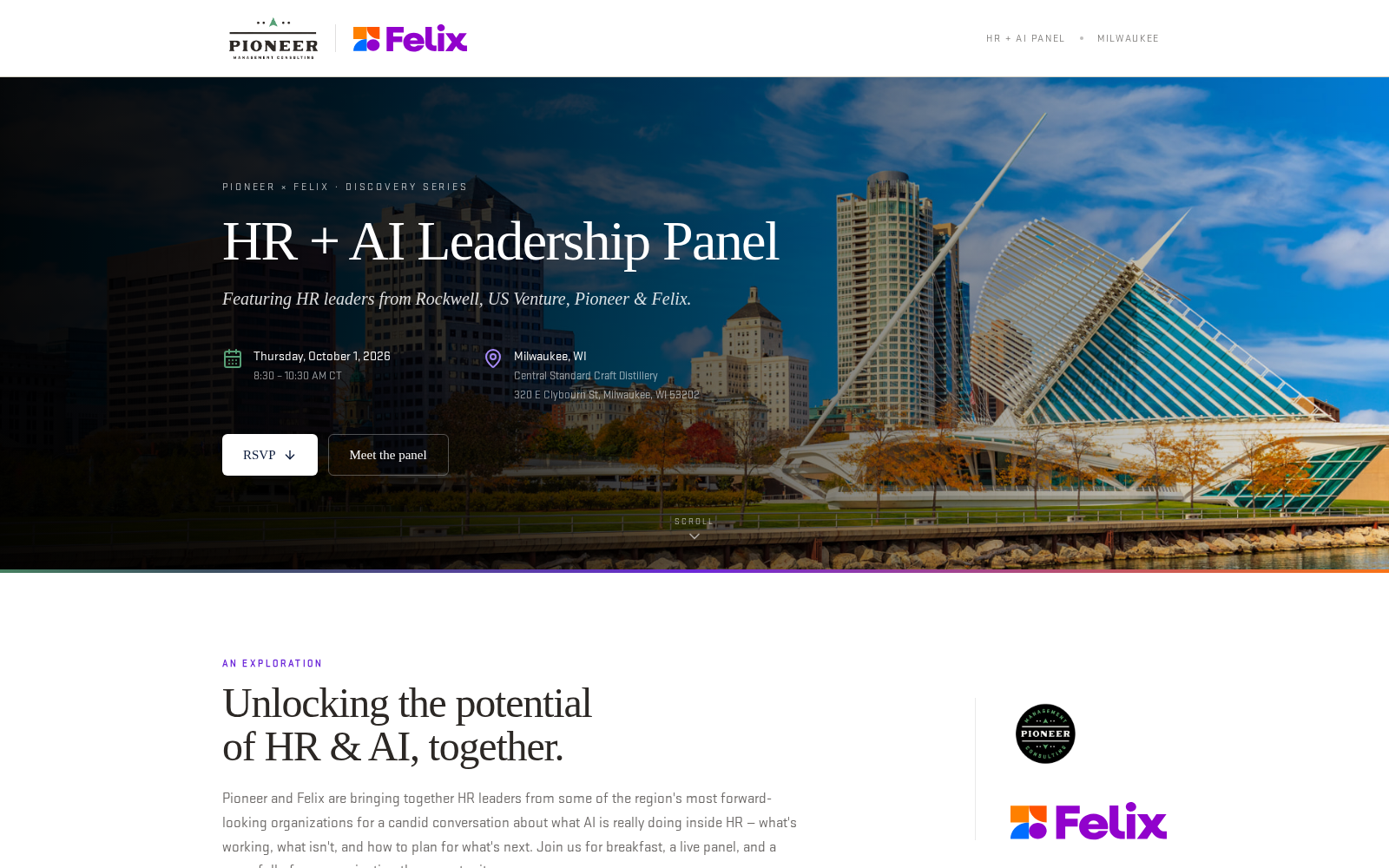 HR + AI Leadership Panel Event interface